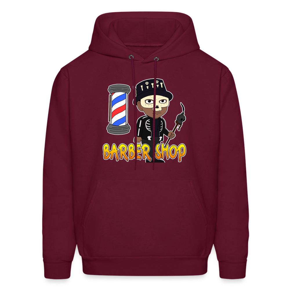 Barber Shop Unisex Hoodie - burgundy