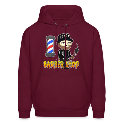 Barber Shop Unisex Hoodie - burgundy