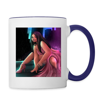 ChrissyHQ Accent Mug - white/cobalt blue