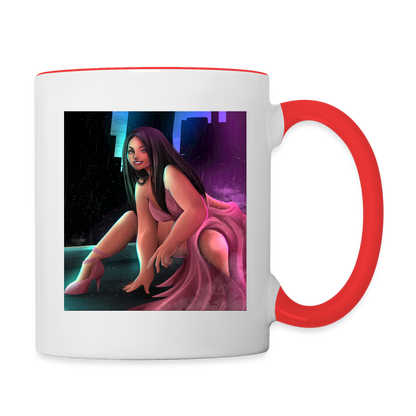 ChrissyHQ Accent Mug - white/red