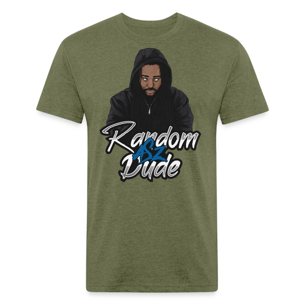 Random Asz Dude Fitted Cotton/Poly T-Shirt - heather military green